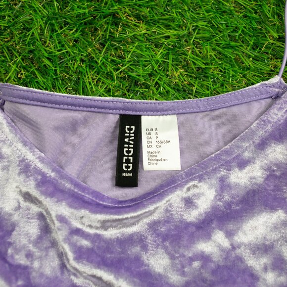 Crushed velvet, cropped tank top - Picture 6 of 7